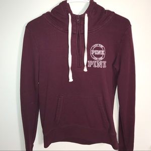 PINK Burgundy Zip-up Hoodie